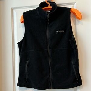 Columbia Women's Black Full Zip Fleece Vest Sz XL Gorpcore Outdoor Hiking